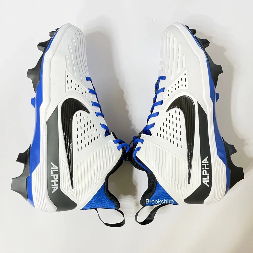 Nike Alpha Menace Strong Football Cleats Men's Size 10 II5139-101 White Blue